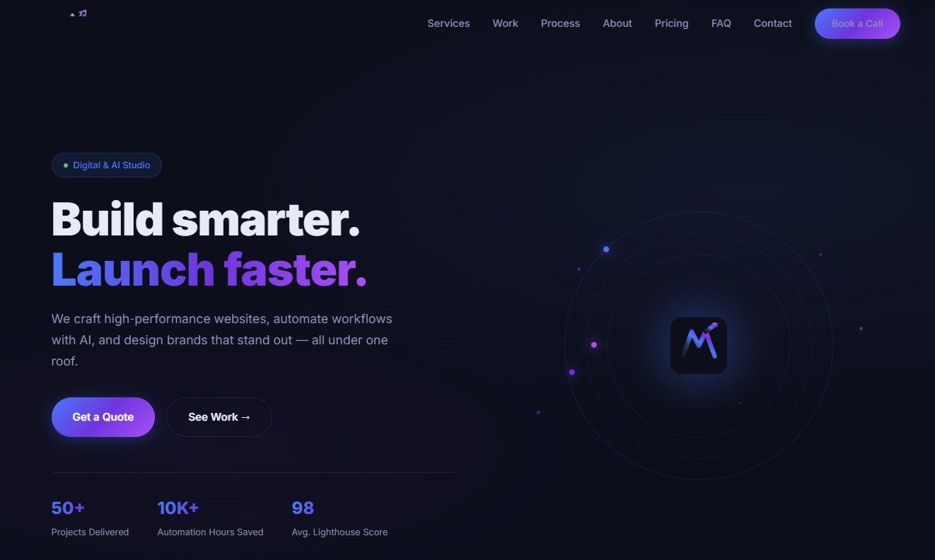Screenshot of the NexLevel consulting website concept